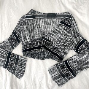 Boho Long Sleeve Crop Top M